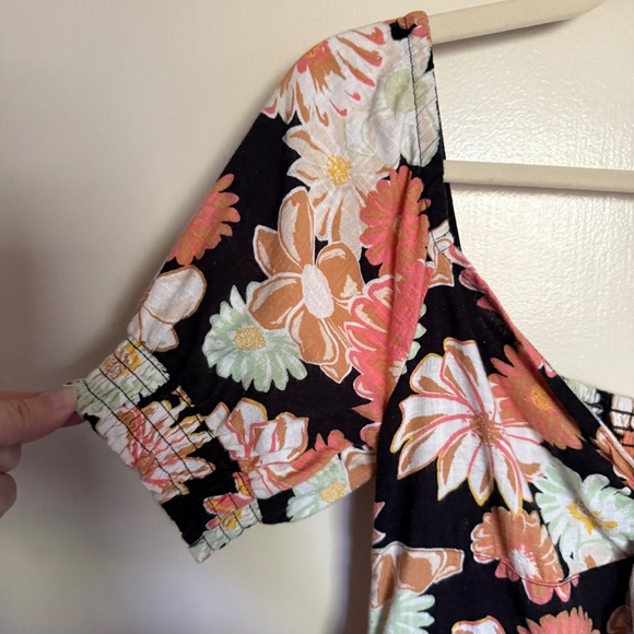 Roxy Summertime Feeling Floral Tie-Front Midi Dress Size XS - Picture 5 of 14